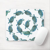Aquamariner Blue Sea Turtles Ocean Eleganter Stran Mousepad (Mit Mouse)