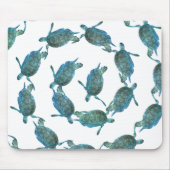 Aquamariner Blue Sea Turtles Ocean Eleganter Stran Mousepad (Vorne)