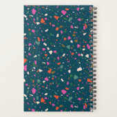 Aquamariner Blue Terrazzo Planer mit Name und Jahr (Rückseite)