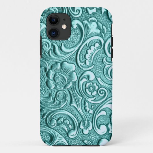 Aquamariner Blumendruck I Phone. Case-Mate iPhone Hülle (Rückseite)