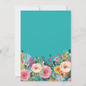 Aquamariner Blumenkohl 70. Geburtstag Einladung (Rückseite)