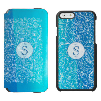 Aquamariner Blumenmonogramm Incipio iPhone 6 Incipio Watson™ iPhone 6 Geldbörsen Hülle