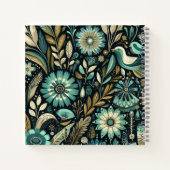 Aquamariner Blumenplatz Notizblock (Rückseite)