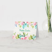 Aquamariner Blumenrahmen in Rosa Karte (Vorderseite)