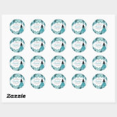 Aquamariner Blumensticker Runder Aufkleber (Blatt)