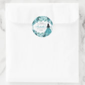Aquamariner Blumensticker Runder Aufkleber (Tasche)