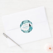 Aquamariner Blumensticker Runder Aufkleber (Umschlag)