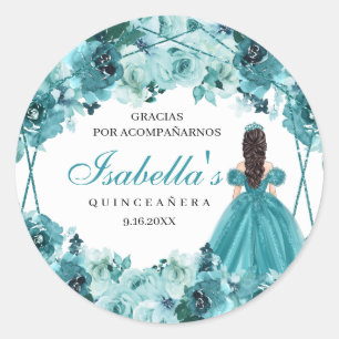 Aquamariner Blumensticker Runder Aufkleber