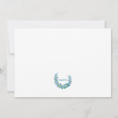 Aquamariner Blumenstrauß Einladung (Rückseite)