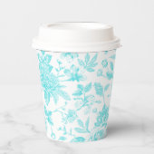 Aquamariner Blumenstrauß Pappbecher (Vorderseite)