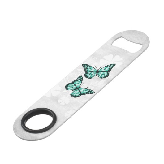 Aquamariner Blumenstrauß Personalisierter Bar Key (Rückseite Schrägansicht)