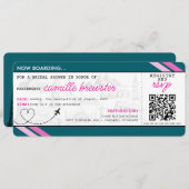 Aquamariner Boarding Pass Brautparty Einladung (Vorne/Hinten)