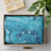 Aquamariner Boho Chic-Retro Hippy Paisley-Bandanna Seidenpapier (Geschenk)
