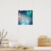 Aquamariner Bokeh-Hintergrund Poster (Küche)