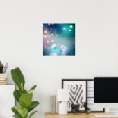 Aquamariner Bokeh-Hintergrund Poster (Heimbüro)