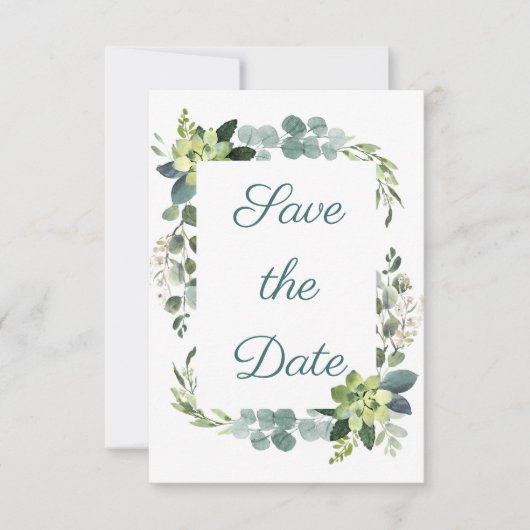Aquamariner Bouquet-Empfang - 3x5 Save the Date RSVP Karte (Vorderseite)