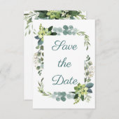 Aquamariner Bouquet-Empfang - 3x5 Save the Date RSVP Karte (Vorne/Hinten)