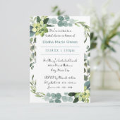 Aquamariner Bouquet-Rahmen - 3x5 Bridal-Dusche Ein Einladung (Stehend Vorderseite)