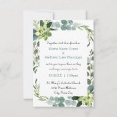 Aquamariner Bouquet-Rahmen - 3x5 Einladung zur Hoc (Vorderseite)