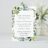 Aquamariner Bouquet-Rahmen - 3x5 Einladung zur Hoc (Stehend Vorderseite)