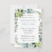 Aquamariner Bouquet-Rahmen - 3x5 Kinderdusche Einl Einladung (Vorderseite)