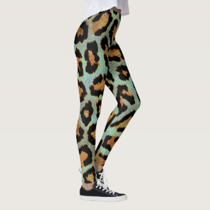 aquamariner Bräunungs- und Schwarzleopardruck cool Leggings