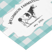 Aquamariner Büffalo-Karierte Kuh Kurzer Tischläufe Tischläufer (Ecke)