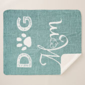 Aquamariner Burlap Hund Mama Sherpa Blanket Sherpadecke (Vorderseite (Horizontal))