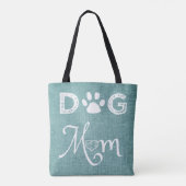 Aquamariner Burlap Hund Mama Tote Bag Tasche (Rückseite)
