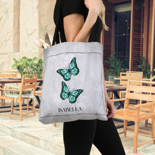 Aquamariner Butterfly Personalisiert Totbeutel Tasche