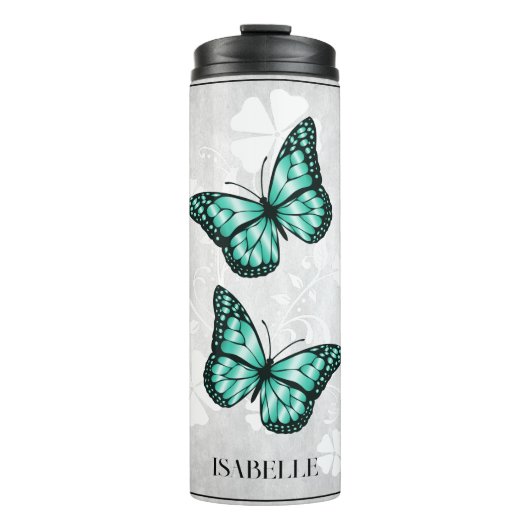 Aquamariner Butterfly Personalisierter Butterfly-W Thermosbecher (Vorderseite)