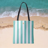 Aquamariner Cabana-Streifen und Personalisierte Or Tasche