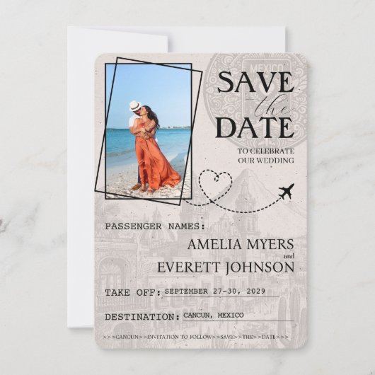 Aquamariner Cancun-Pass Save the Date (Vorderseite)