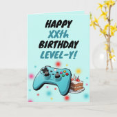 Aquamariner Controller Gamer Geburtstag Karte (Gelbe Blume)