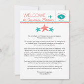 Aquamariner Coral Starfish Mexiko Hochzeitsempfang Einladung (Vorderseite)