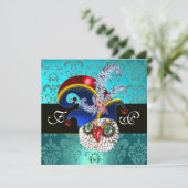 AQUAMARINER DAMASK ,JEWEL OWL ,ELF HAT,DIAMOND FEA EINLADUNG (Stehend Vorderseite)