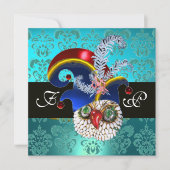 AQUAMARINER DAMASK ,JEWEL OWL ,ELF HAT,DIAMOND FEA EINLADUNG (Vorderseite)