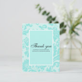 Aquamariner Damaskus Danksagkarte Dankeskarte (Stehend Vorderseite)