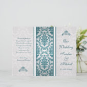 Aquamariner Damast auf Silberhochzeit (Stehend Vorderseite)