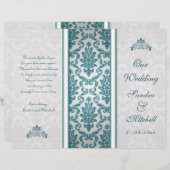 Aquamariner Damast auf Silberhochzeit (Vorne/Hinten)