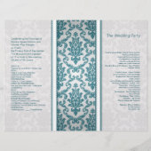 Aquamariner Damast auf Silberhochzeit (Rückseite)