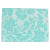 Aquamariner Damast Großgeschenktasche Große Geschenktüte (Rückseite)