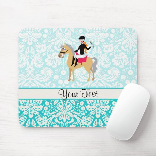 Aquamariner Damast-Reiter Mousepad (Mit Mouse)
