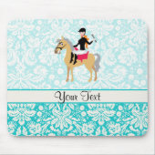 Aquamariner Damast-Reiter Mousepad (Vorne)