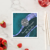 Aquamariner Damast und Kristall aus Kristall Serviette (Beispiel)