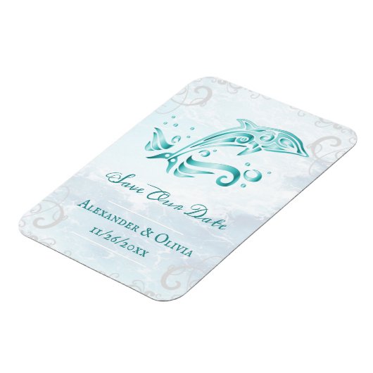 Aquamariner Delphin speichert das Datumsfenster Magnet (Linke Seite)