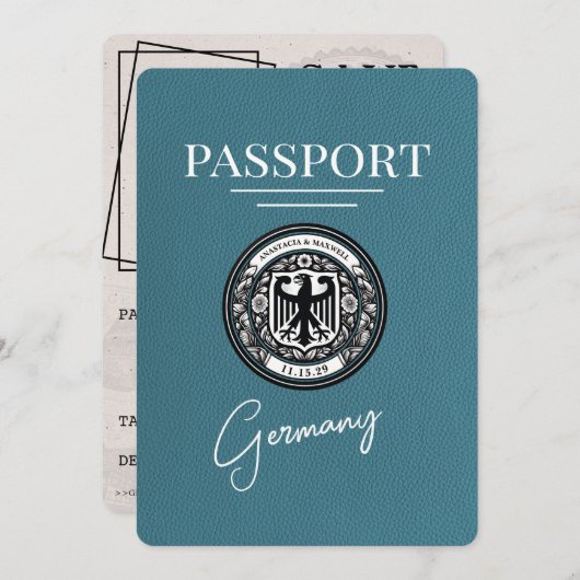 Aquamariner Deutschland-Pass Save the Date (Vorne/Hinten)