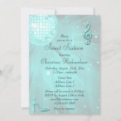 Aquamariner Diskothek Ball und Sparkle Heelse Swee Einladung (Rückseite)