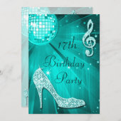 Aquamariner Diskothek Ball und Sparkle Heelses 17. Einladung (Vorne/Hinten)