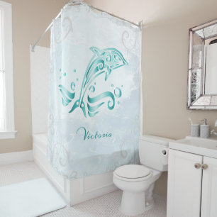 Aquamariner Dolphin Personalisiert Duschvorhang